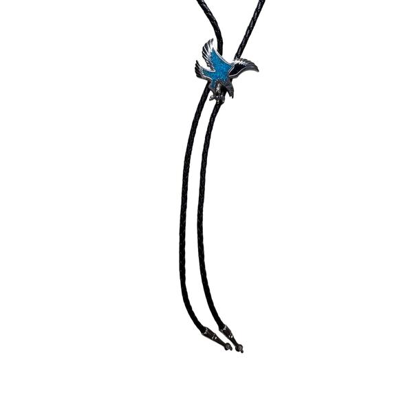 Vintage Turquoise Eagle Bolo Tie | Western Rodeo Festival Cowboy Style - Picture 1 of 3